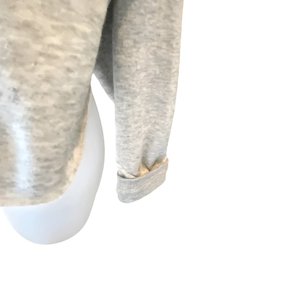 Be You Hooded Sweatshirt Grey With Black Tie Cropped Cut Off Pullover Size SP - Picture 4 of 12